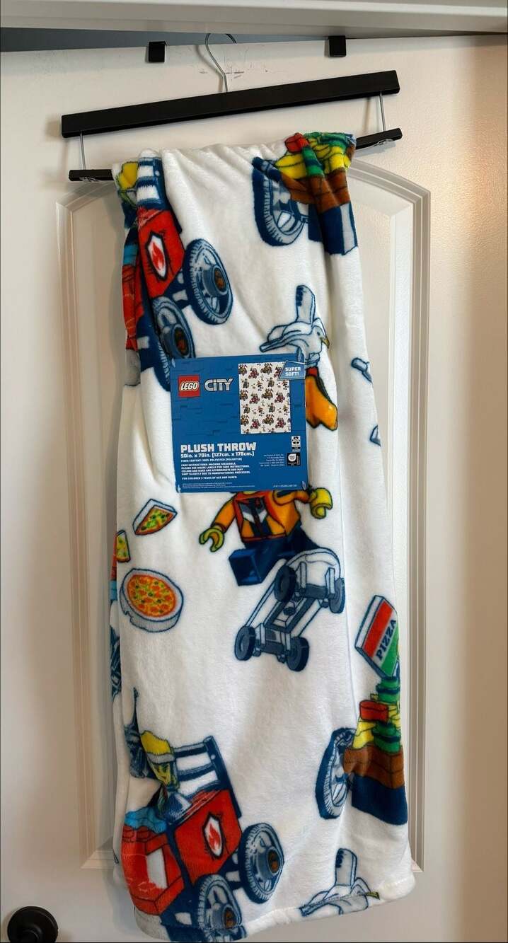 LEGO City Plush Throw Blanket 50 in x 70 in Super Soft